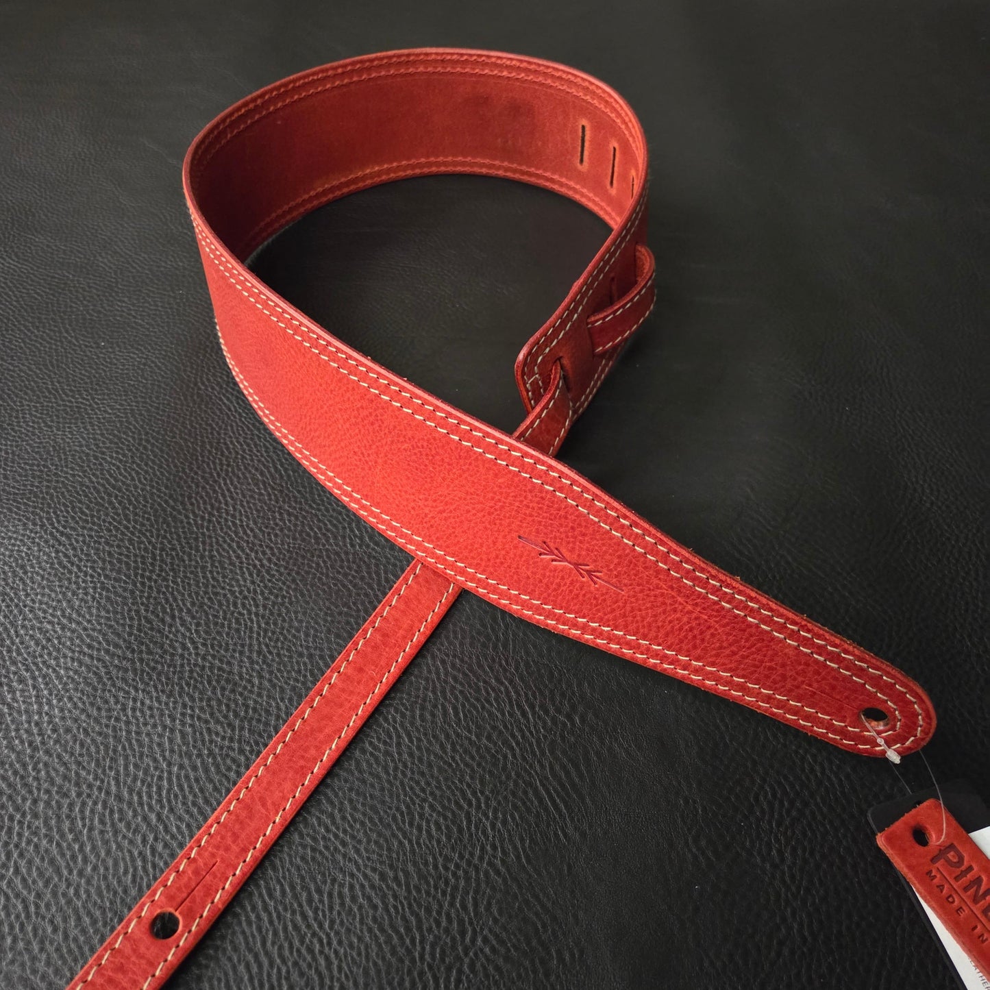 BS53 Leather Guitar Strap - old stock - red
