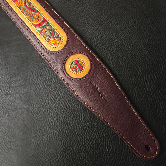 GS58T Leather Guitar Strap - Kashmir