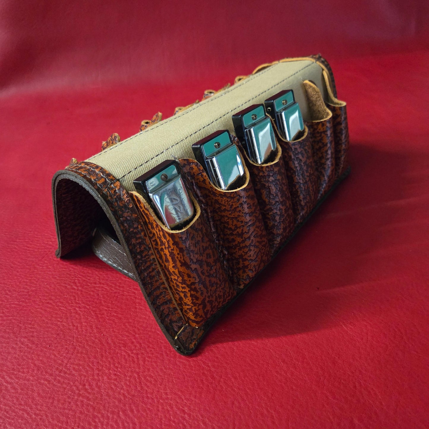 12-Pack Leather Harmonica Case - old stock