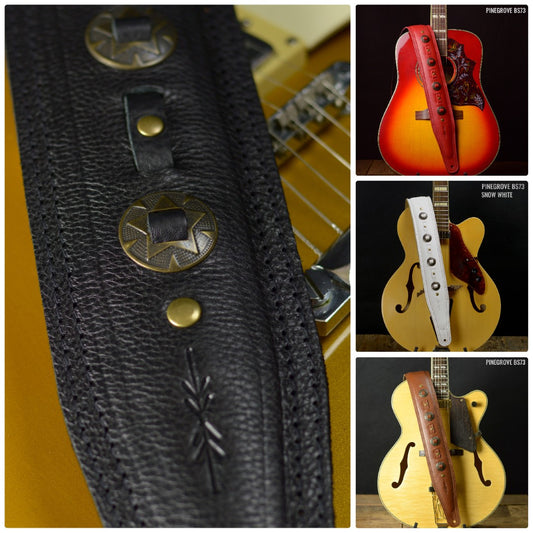 BS73 Western Guitar Strap - Bronze Conchos