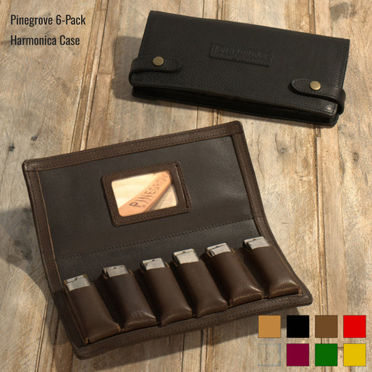 6-Pack Leather Harmonica Case