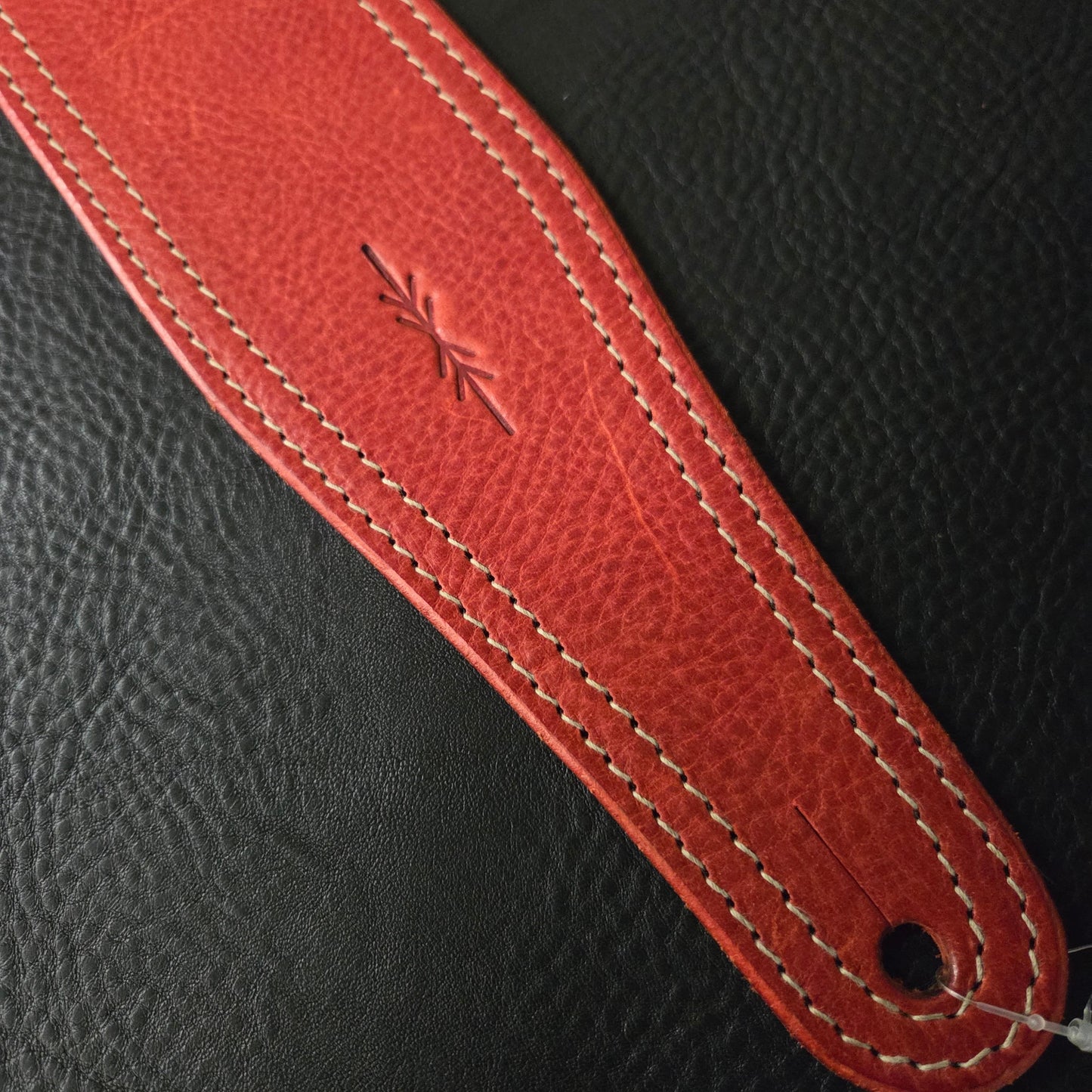 BS53 Leather Guitar Strap - old stock - red