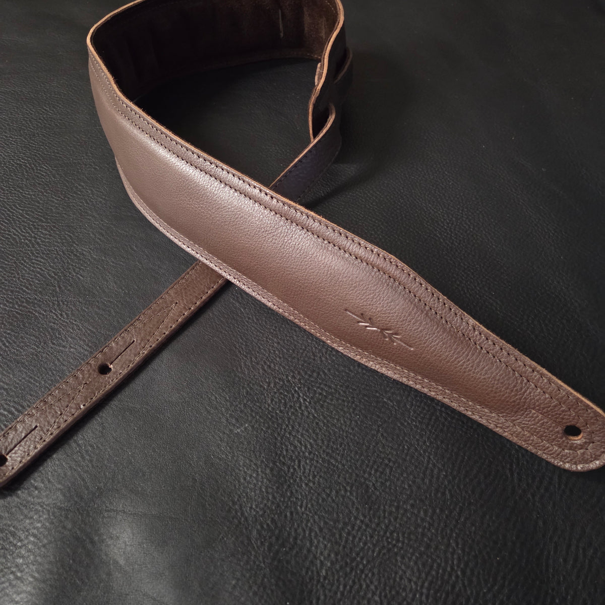 BS63 Brown Leather Guitar Strap - B-stock