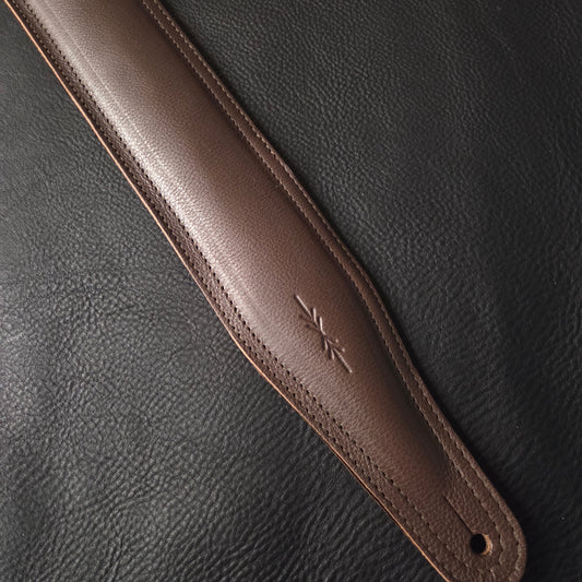 BS63 Brown Leather Guitar Strap - B-stock