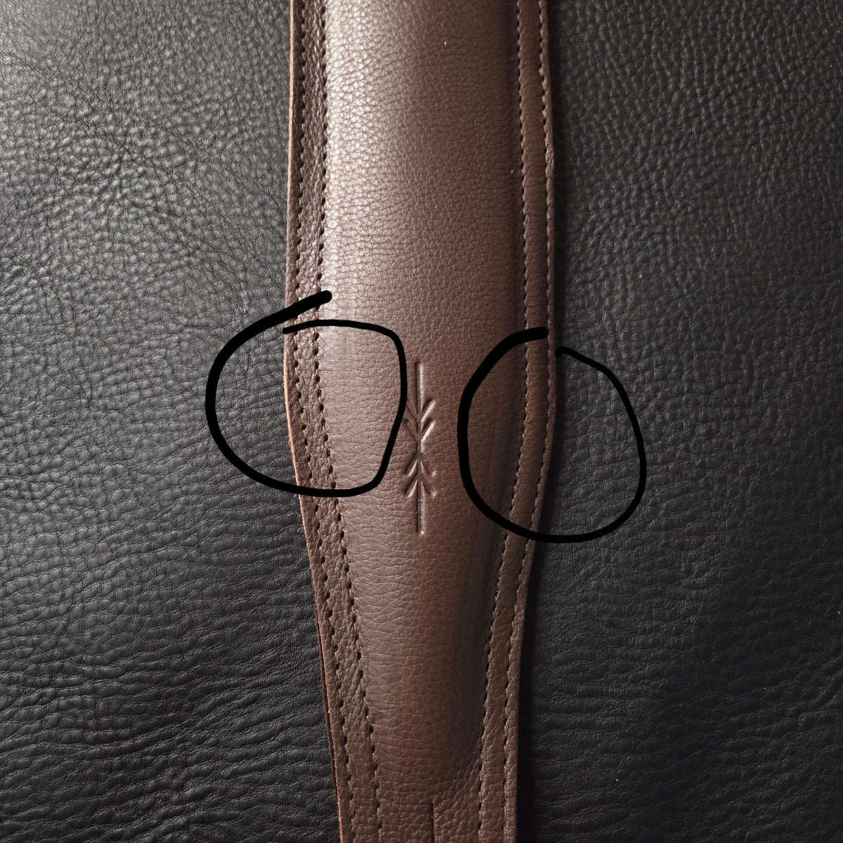 BS63 Brown Leather Guitar Strap - B-stock