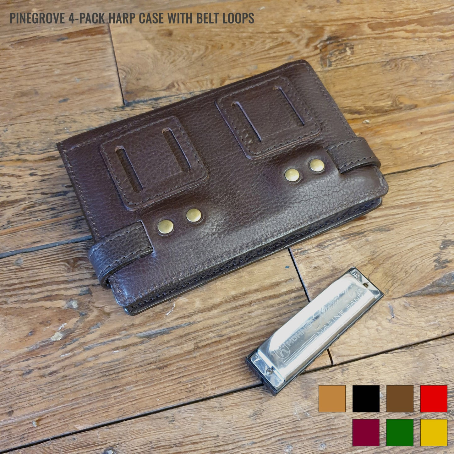 4-Pack Harmonica Case with Belt Loops
