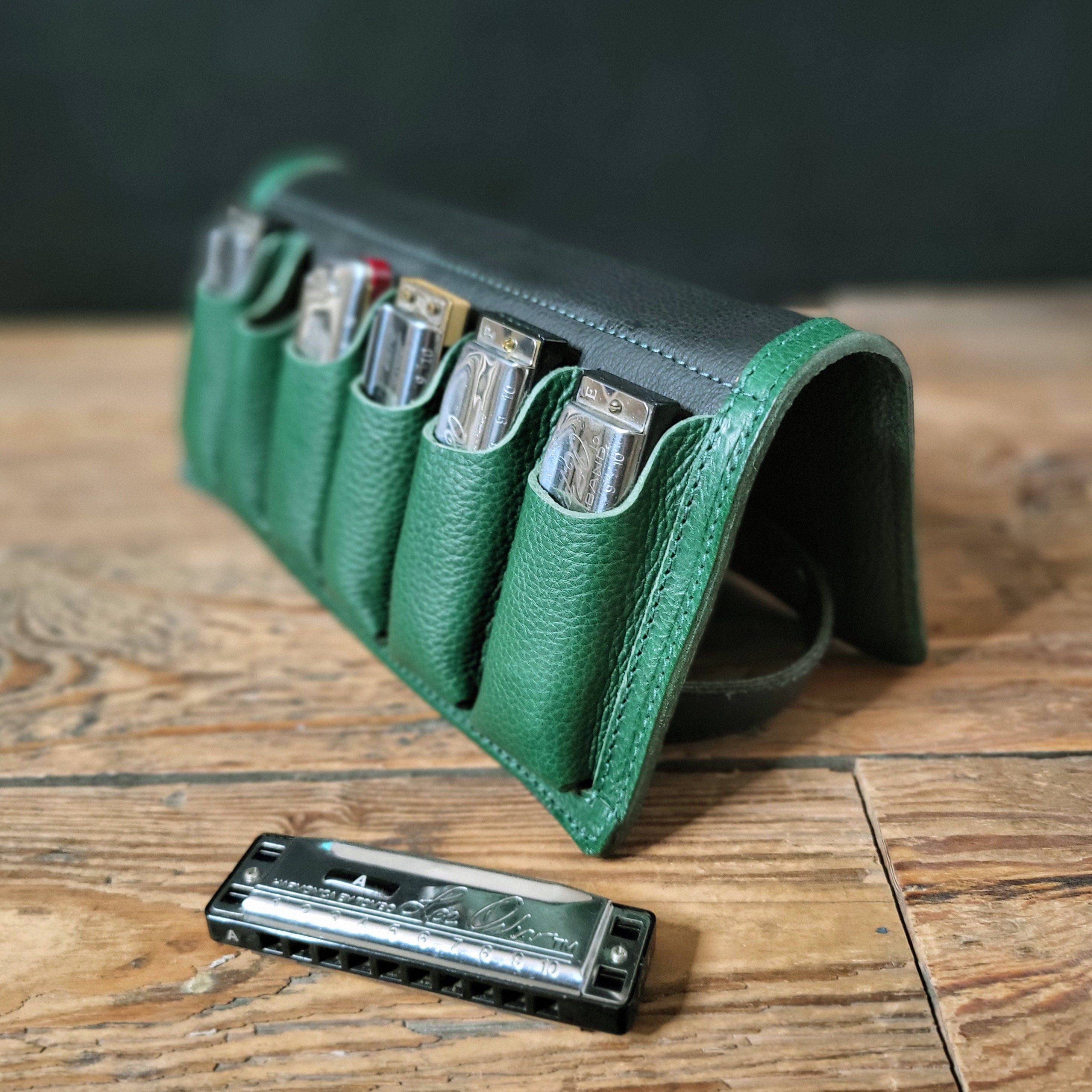 6-Pack Leather Harmonica Case – Pinegrove Leather