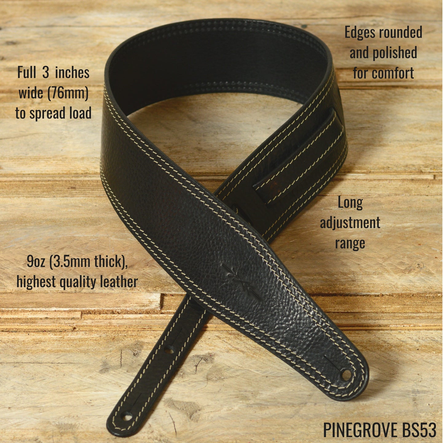 BS53 3" Wide Guitar Strap