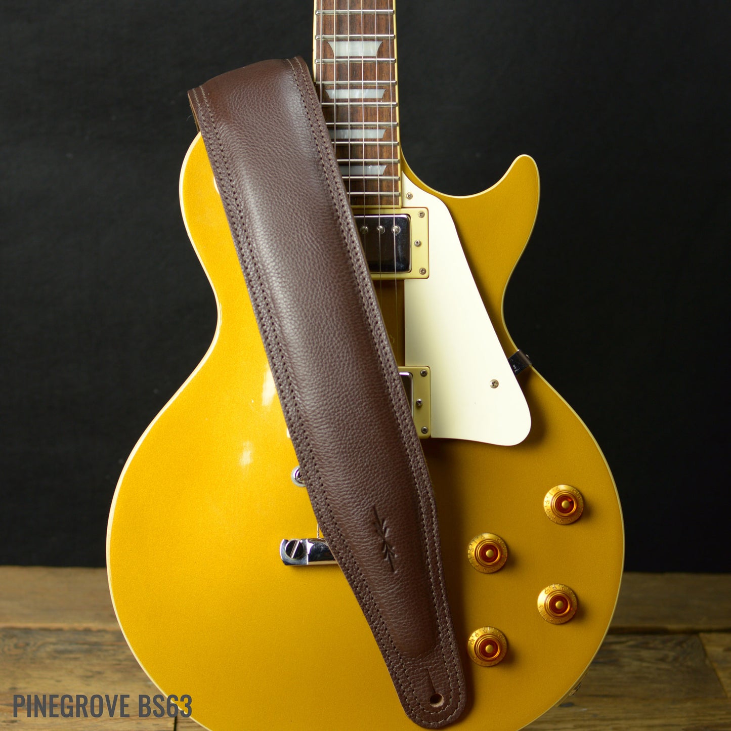BS63 Wide Padded Guitar Strap - Natural Leather