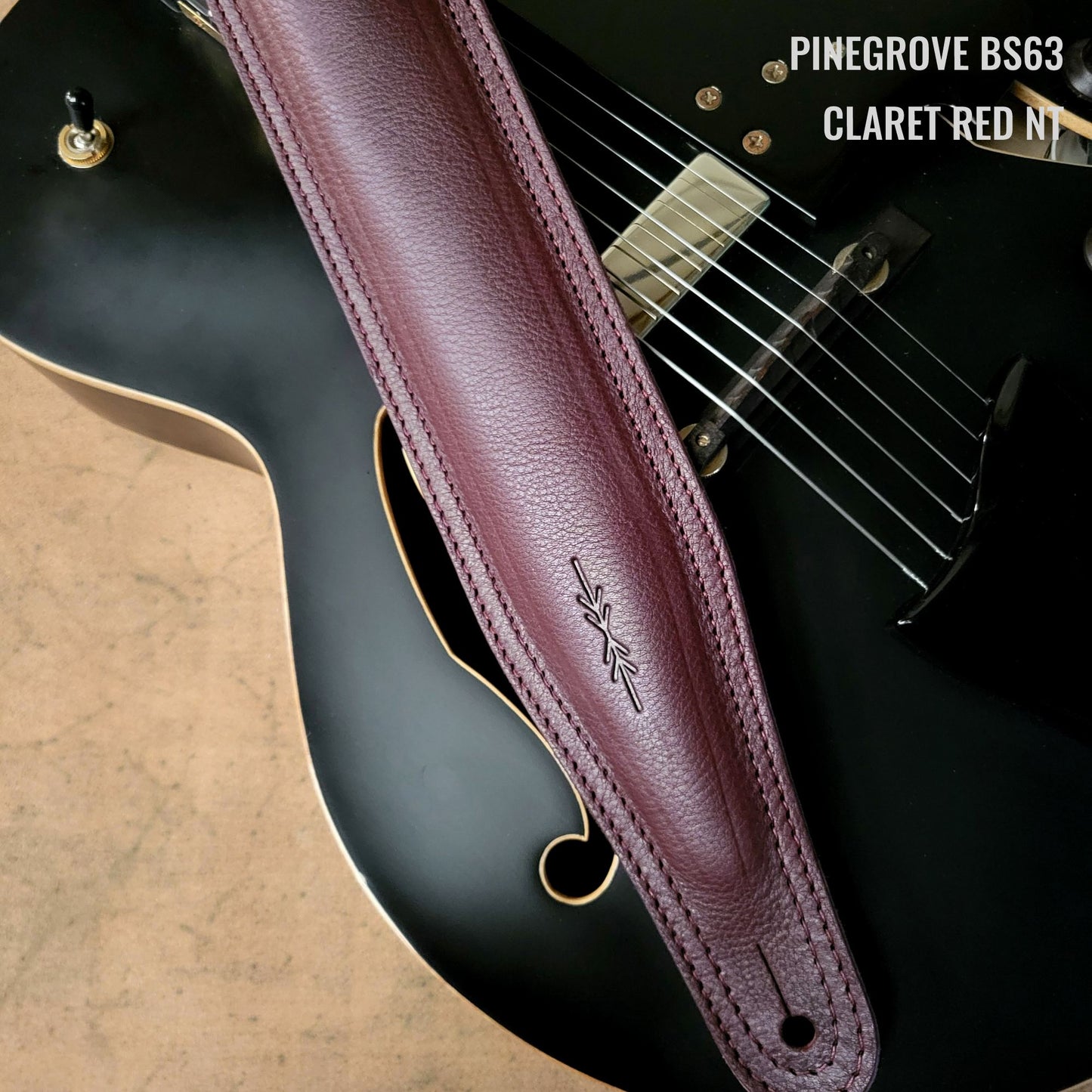 BS63 Wide Padded Guitar Strap - Natural Leather