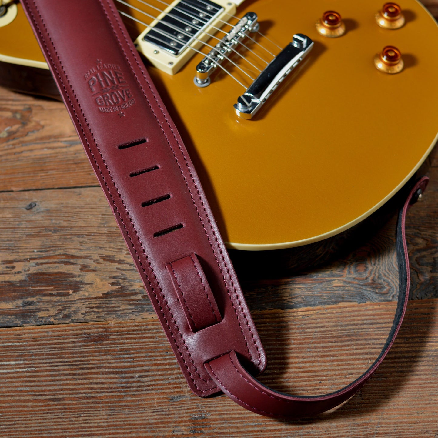 BS63 Wide Padded Guitar Strap - Smooth Leather