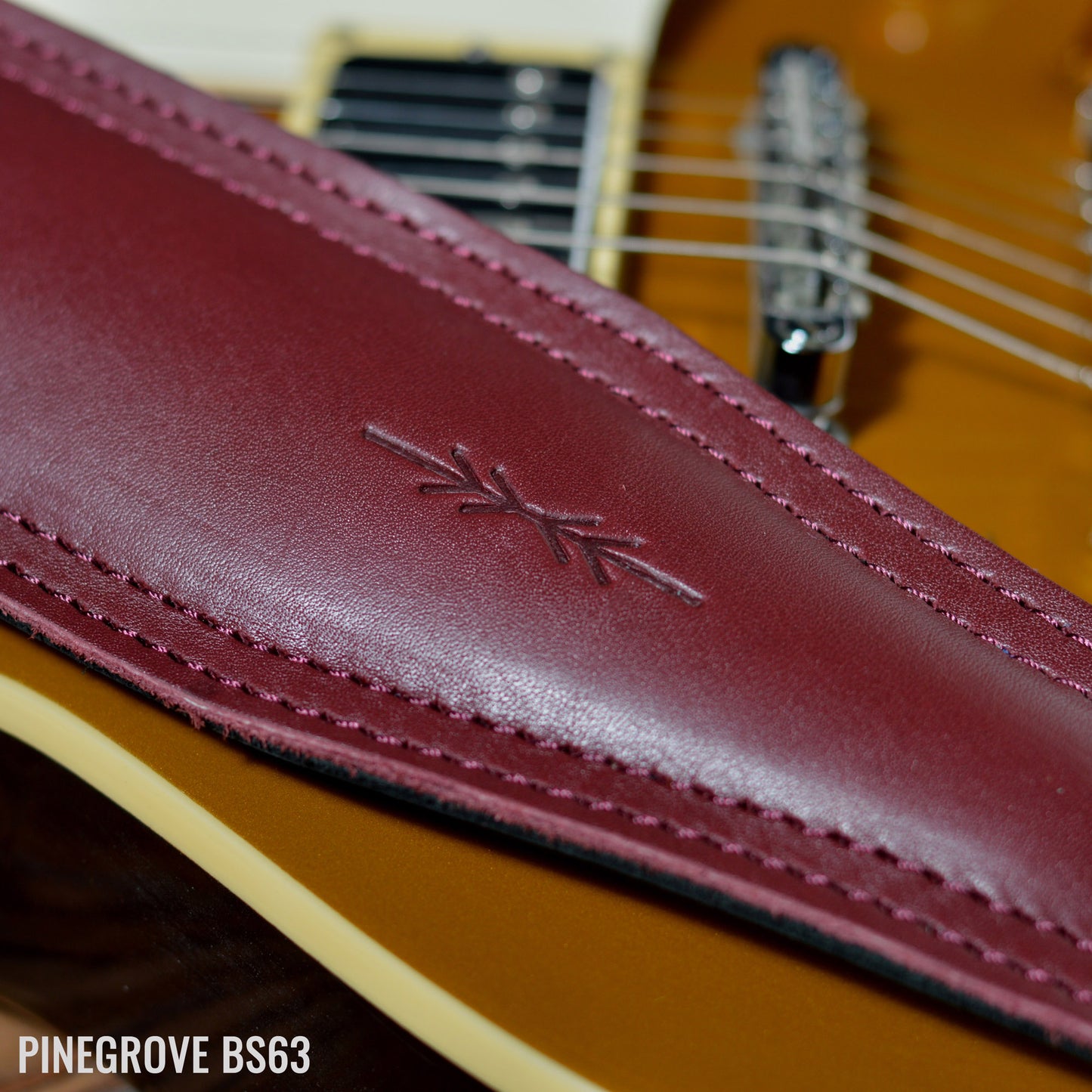 BS63 Wide Padded Guitar Strap - Smooth Leather