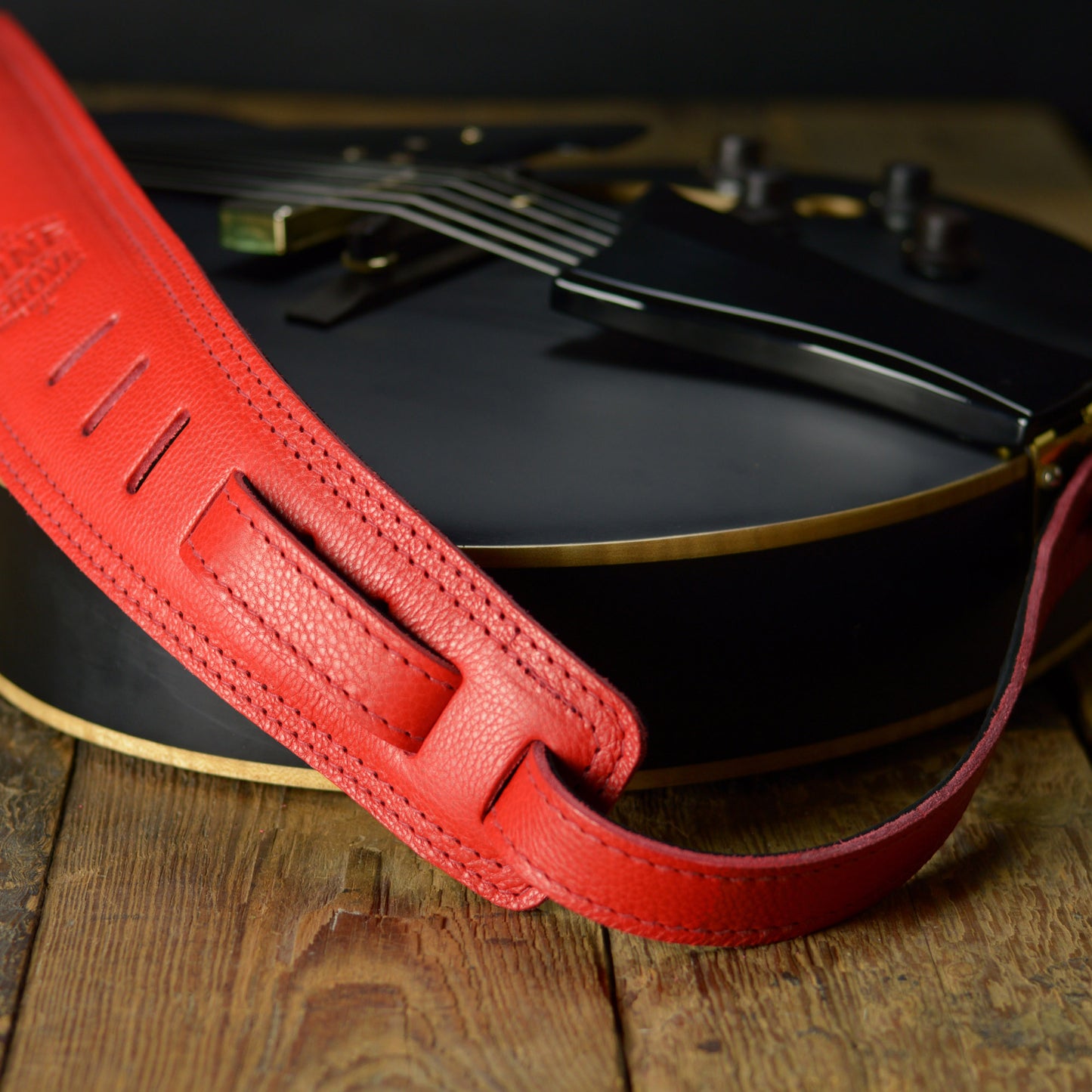 BS63 Wide Padded Guitar Strap - Natural Leather