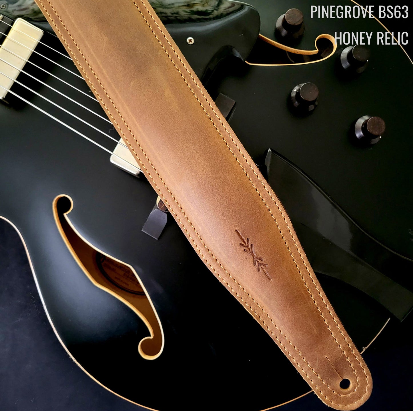 BS63 Wide Padded Guitar Strap - Smooth Leather