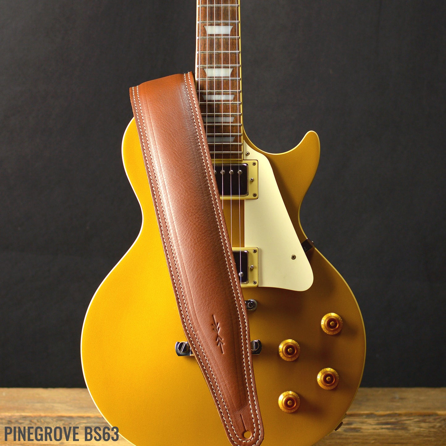 BS63 Wide Padded Guitar Strap - Natural Leather
