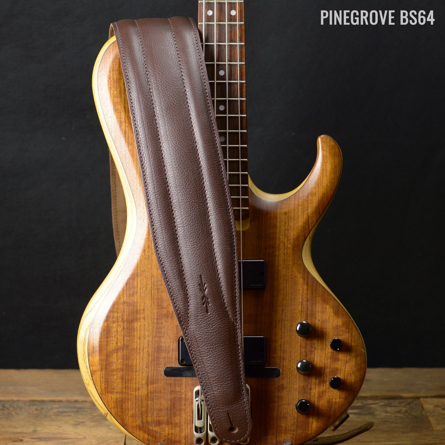 BS64 4"/100mm Bass Guitar Strap -  Natural Leather