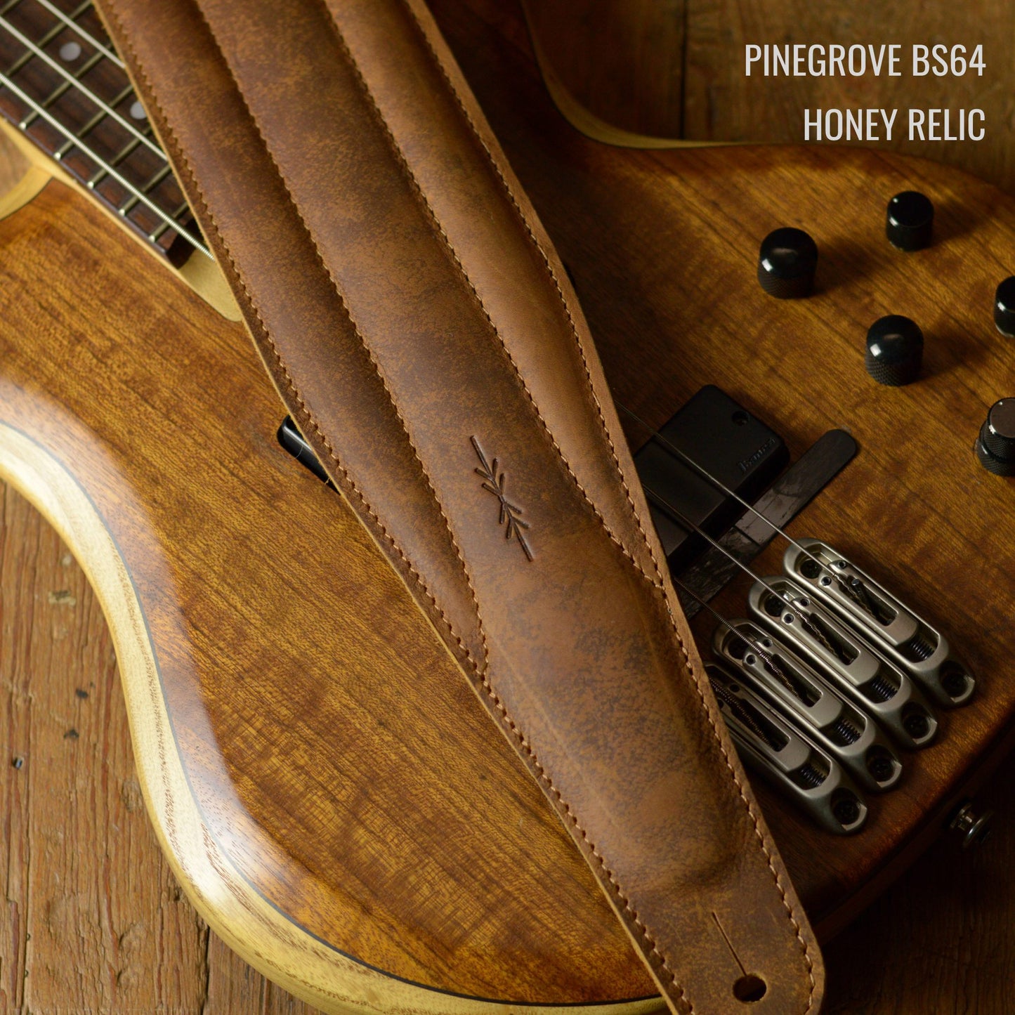 BS64 4"/100mm Bass Guitar Strap - Smooth Leather
