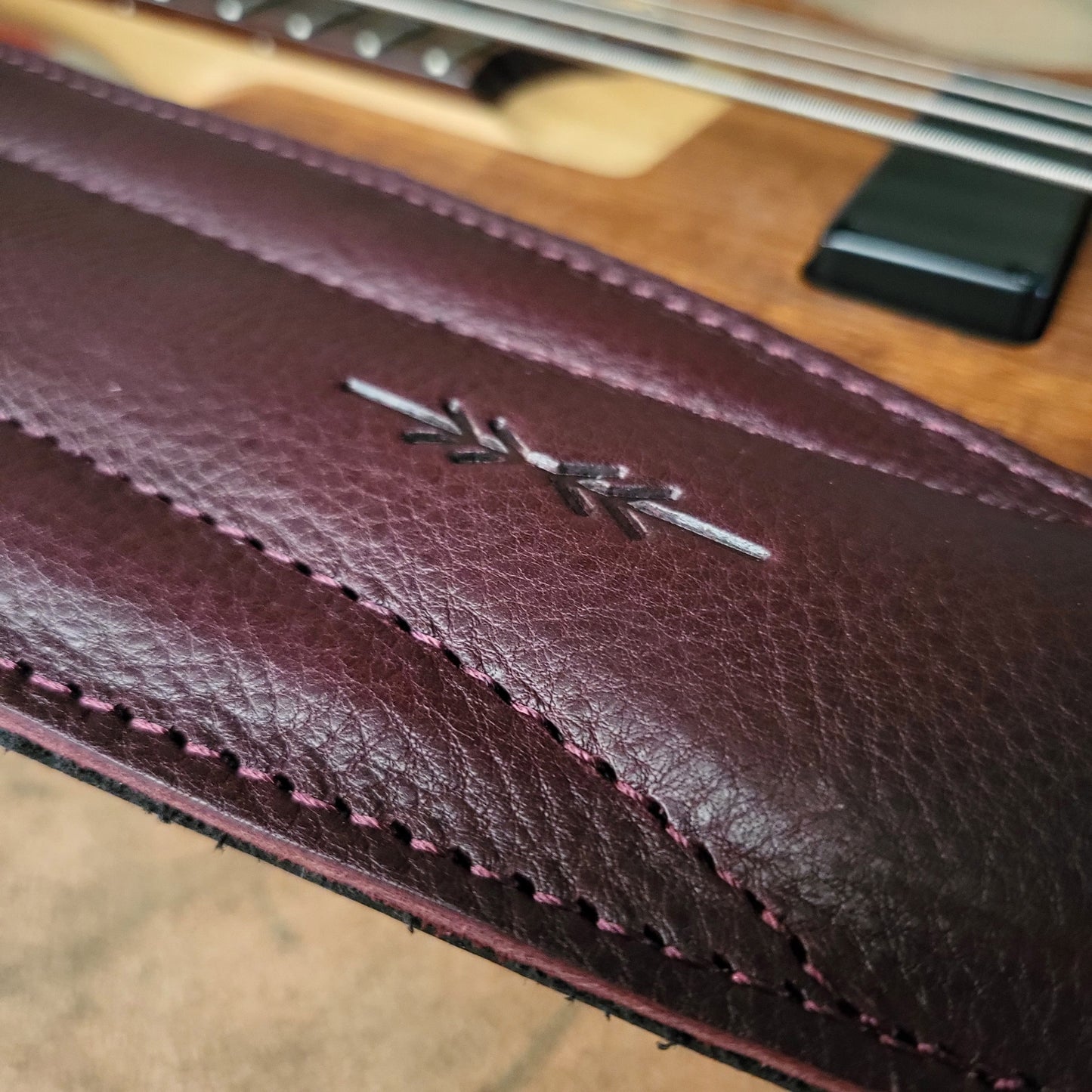 BS64 4"/100mm Bass Guitar Strap -  Natural Leather