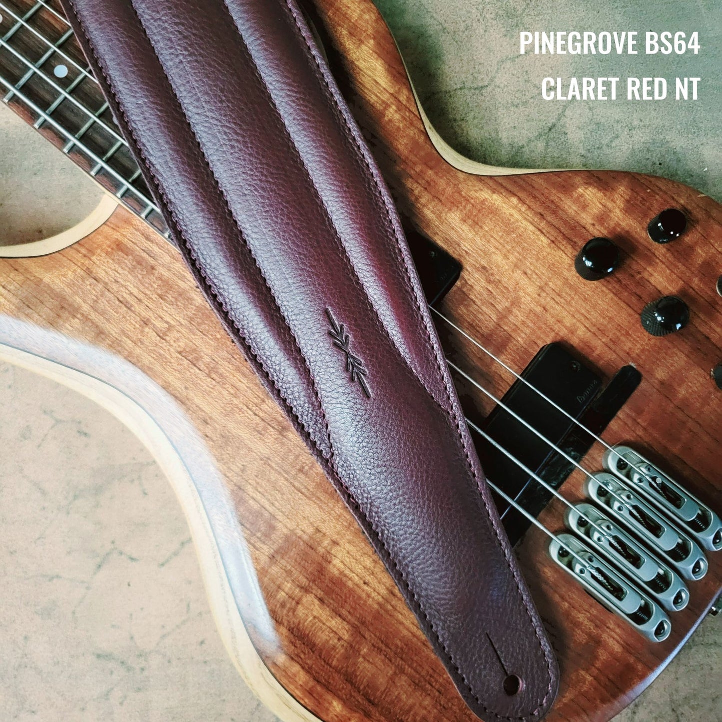 BS64 4"/100mm Bass Guitar Strap -  Natural Leather