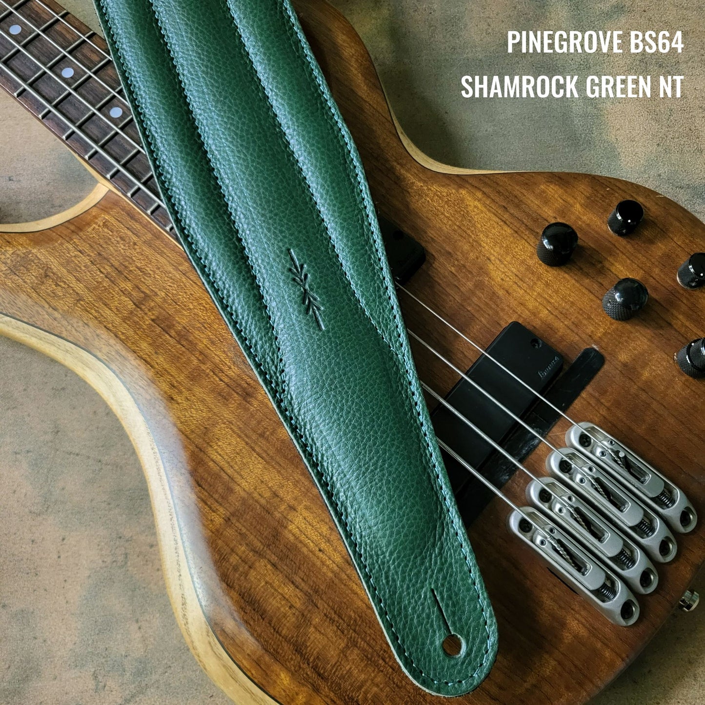 BS64 4"/100mm Bass Guitar Strap -  Natural Leather