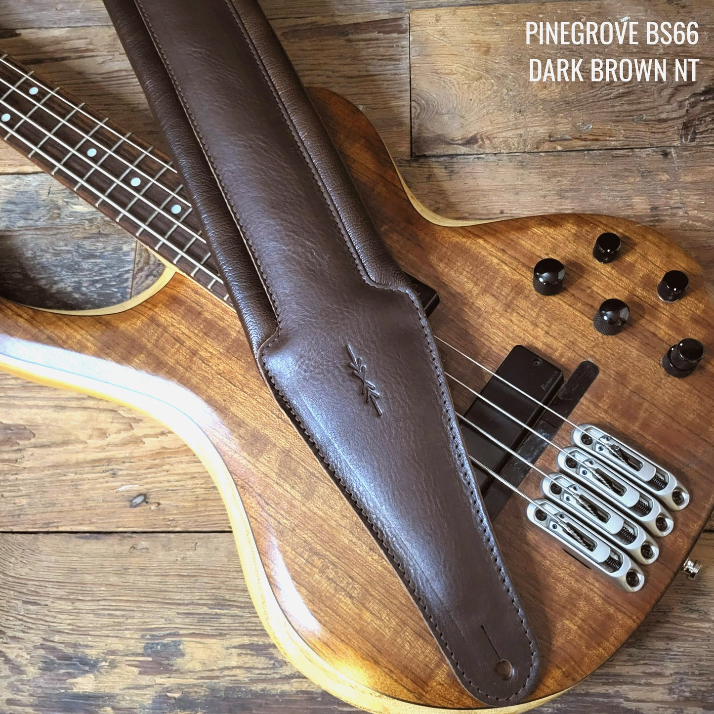 BS66 Deluxe Bass Guitar Strap - Natural Leather