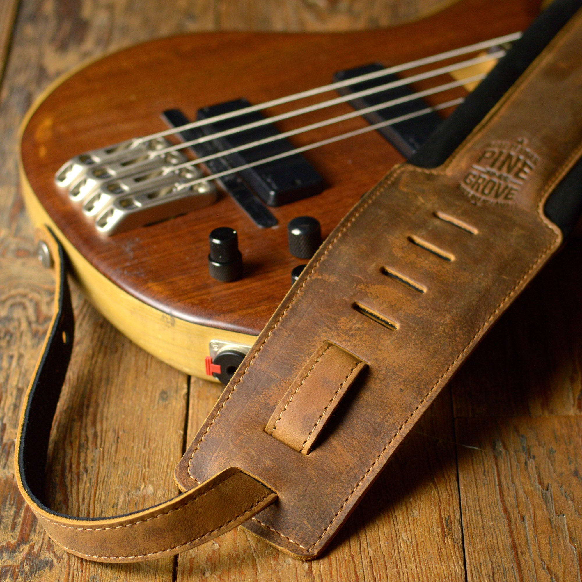 BS66 Soft Leather Bass Guitar Strap | Pinegrove Leather