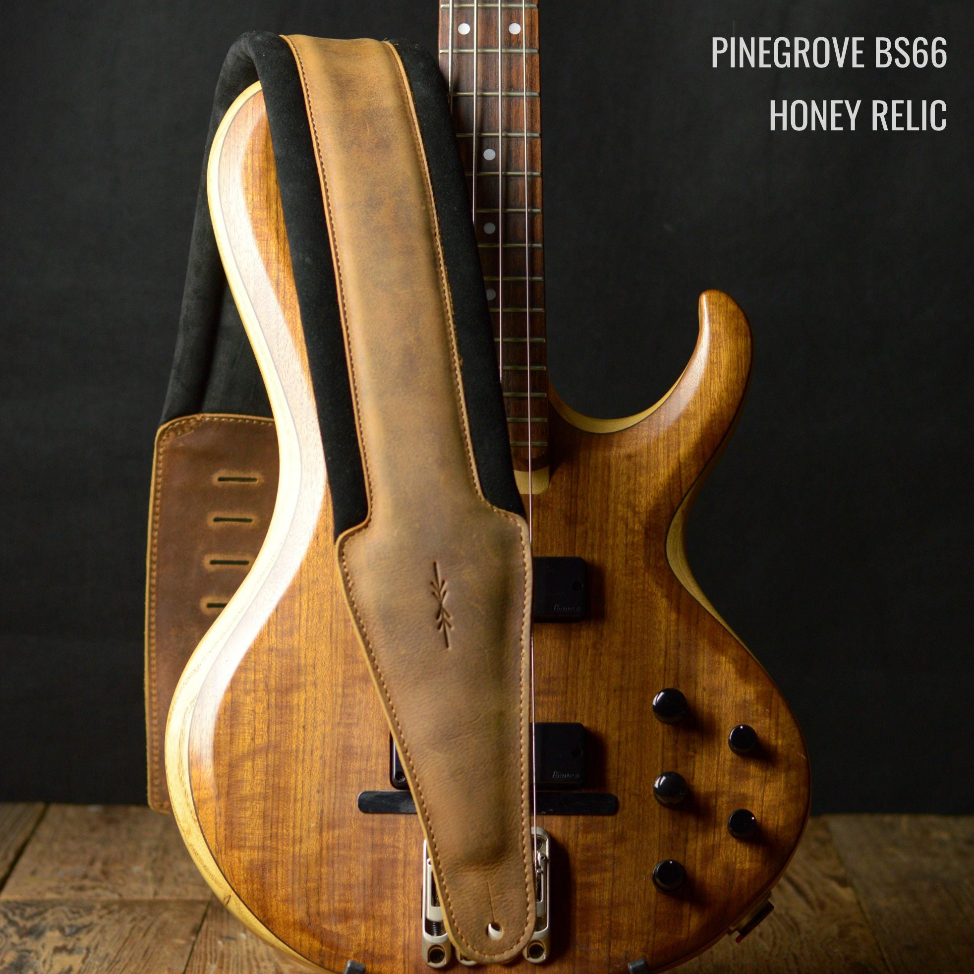 BS66 Soft Leather Bass Guitar Strap | Pinegrove Leather