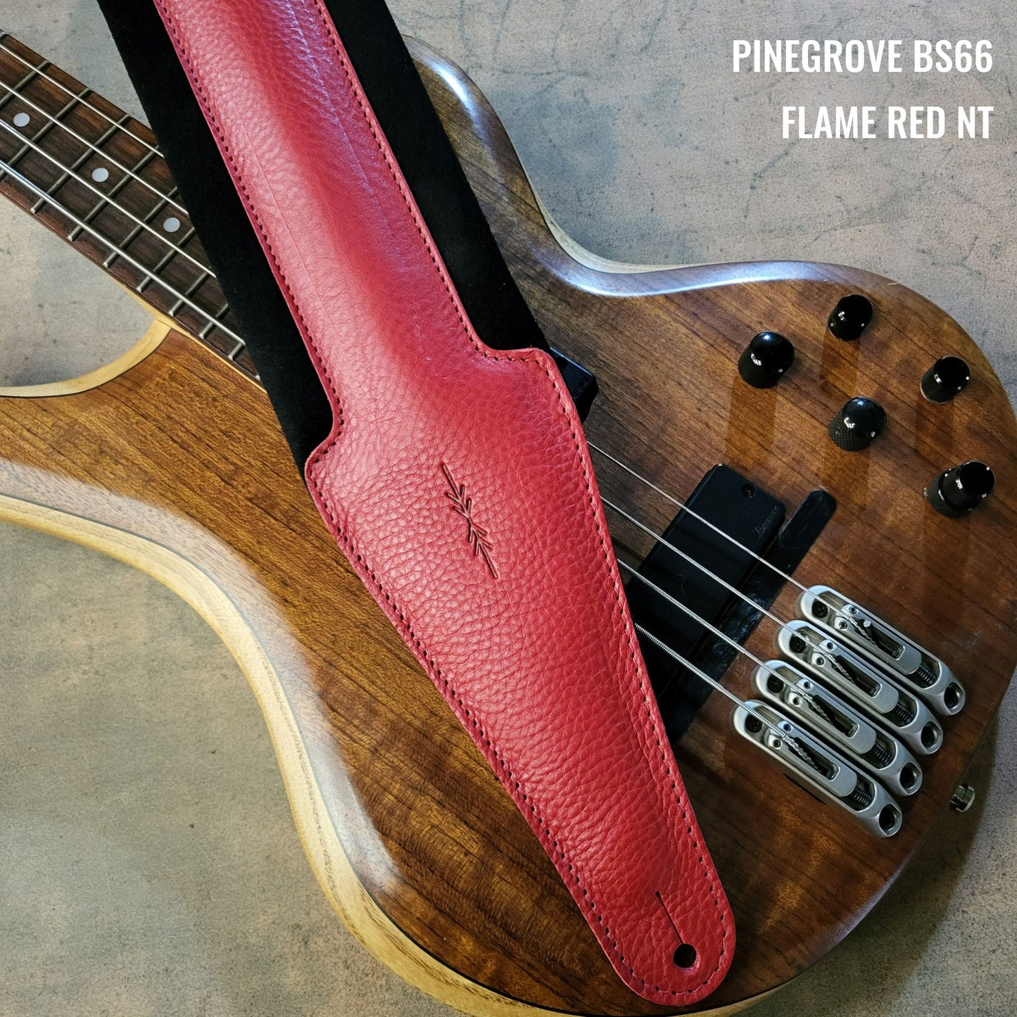 BS66 Deluxe Bass Guitar Strap - Natural Leather