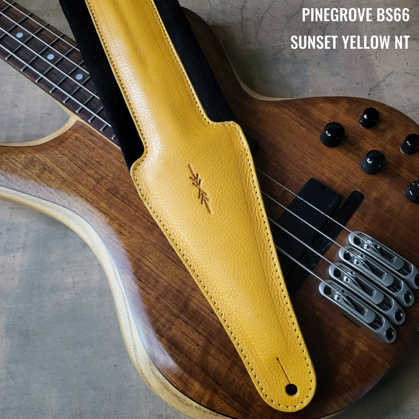 BS66 Deluxe Bass Guitar Strap - Natural Leather