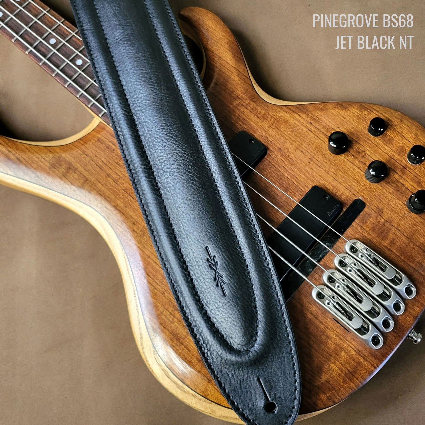 BS68 4" Surfboard Bass Guitar Strap - Natural Leather
