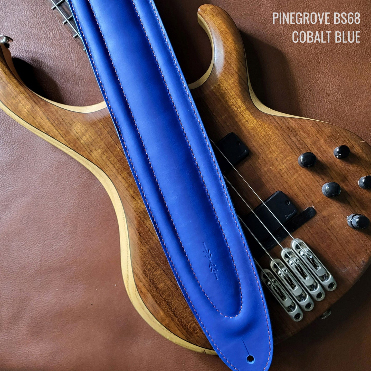 BS68 4" Surfboard Bass Guitar Strap - Smooth Leather