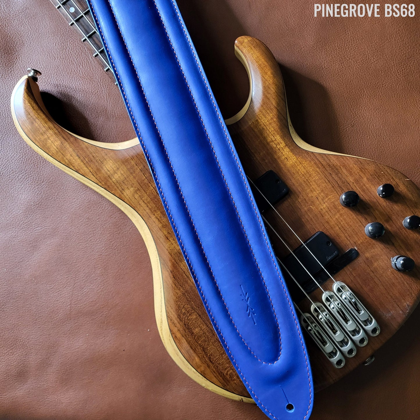 BS68 4" Surfboard Bass Guitar Strap - Smooth Leather