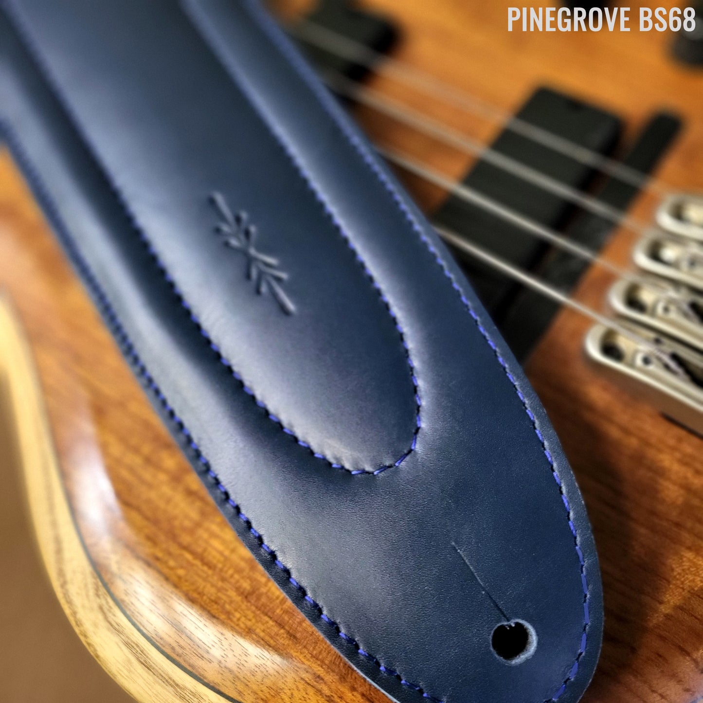 BS68 4" Surfboard Bass Guitar Strap - Smooth Leather