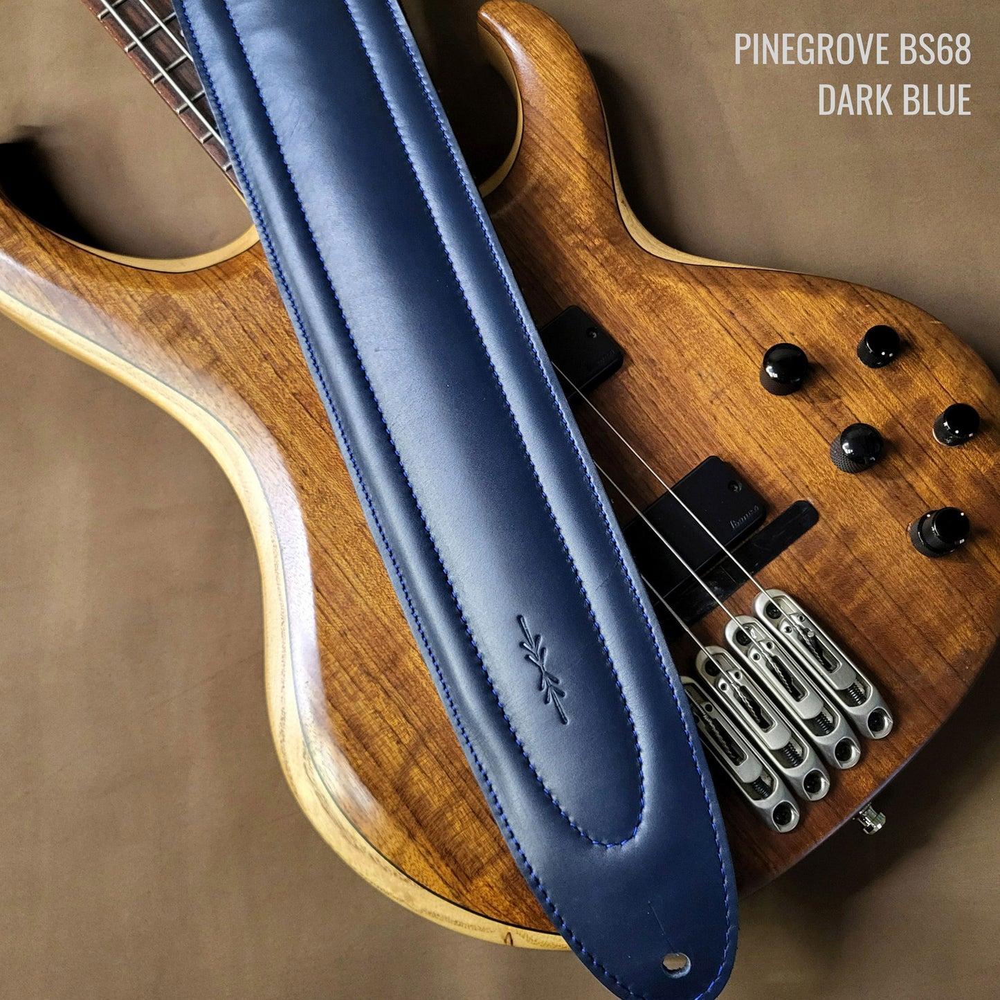 BS68 4" Surfboard Bass Guitar Strap - Smooth Leather