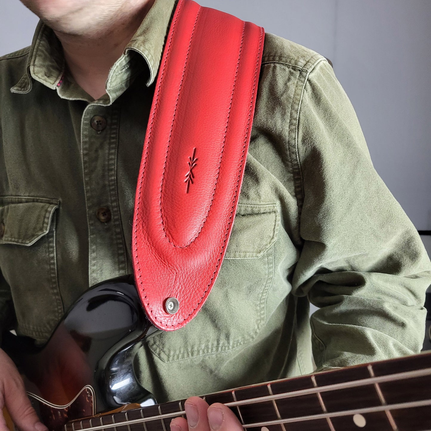 BS68 4" Surfboard Bass Guitar Strap - Natural Leather