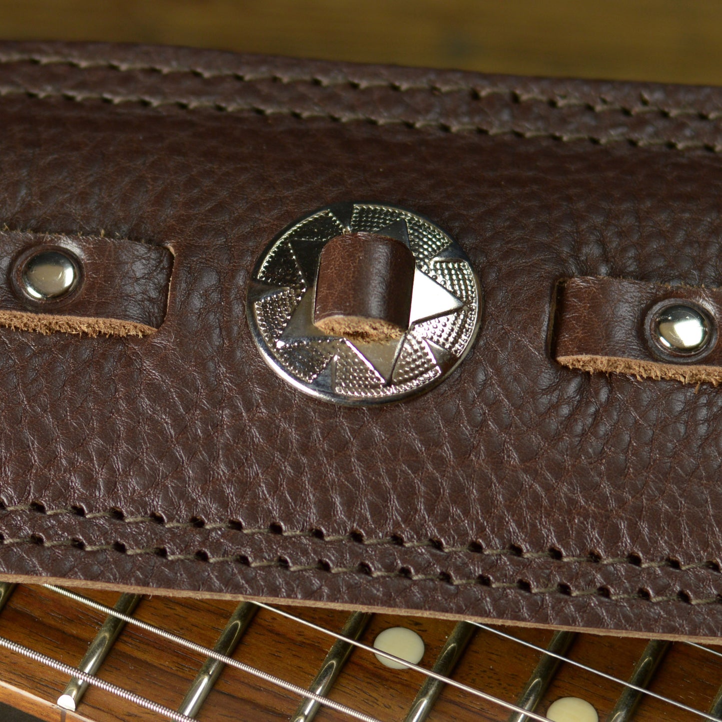 BS73 Western Guitar Strap - Silver Conchos