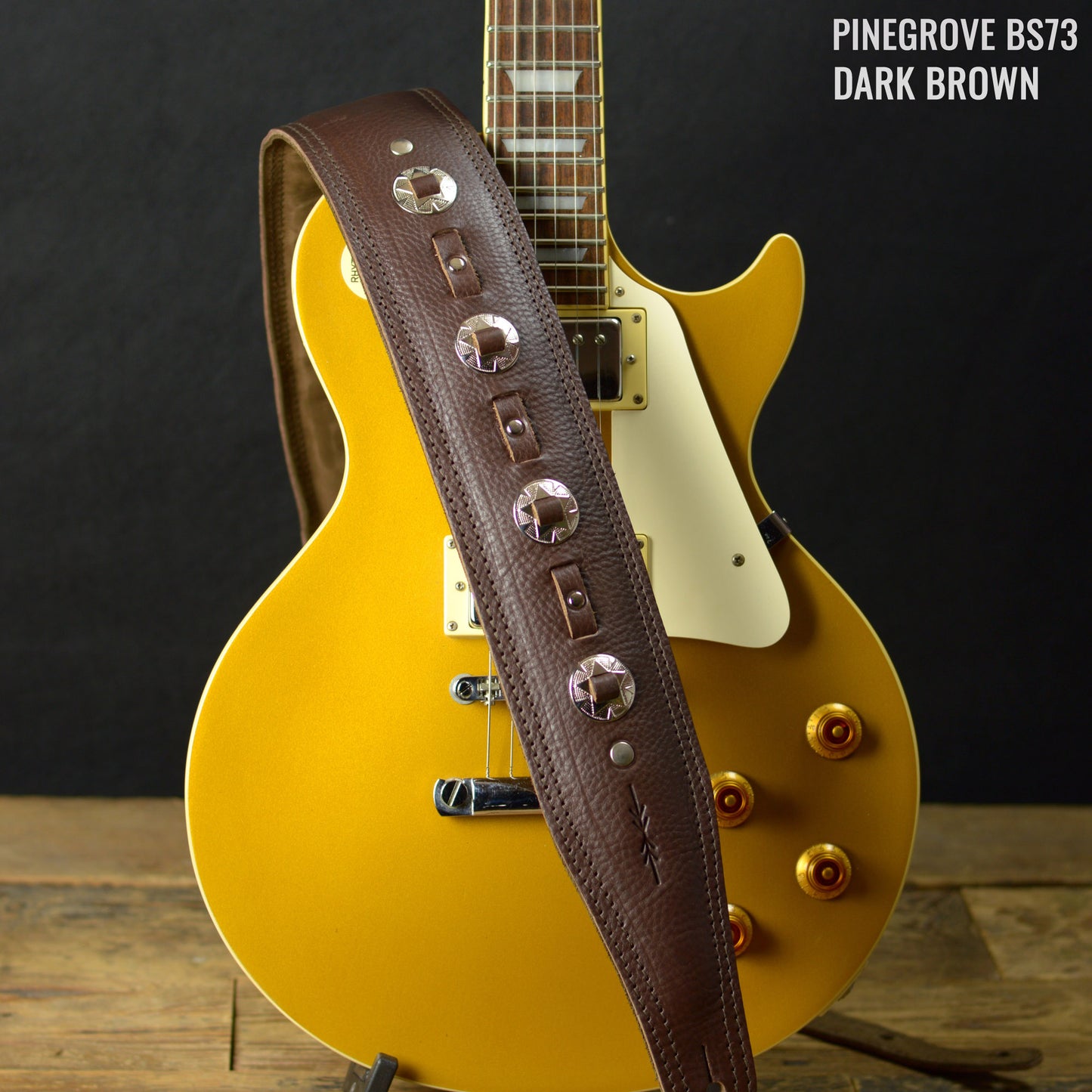 BS73 Western Guitar Strap - Silver Conchos