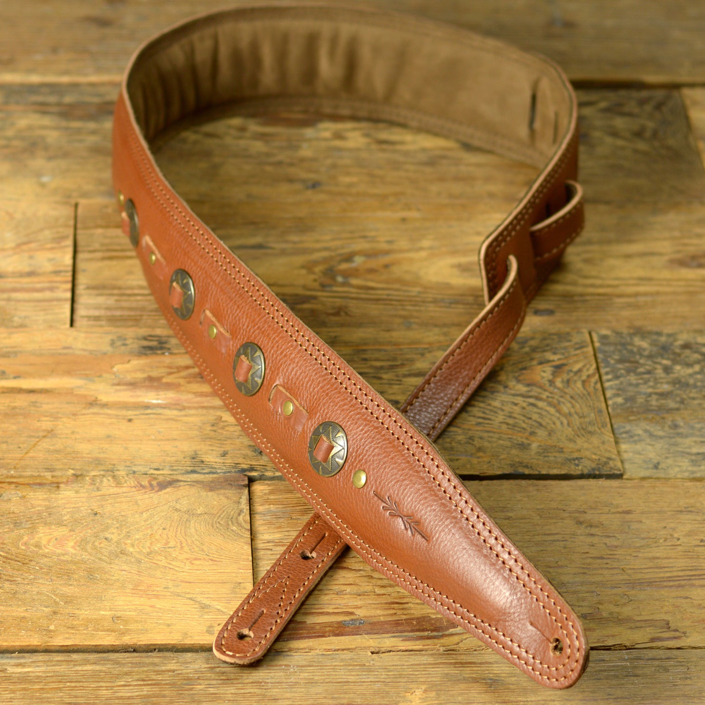 BS73 Western Guitar Strap - Bronze Conchos