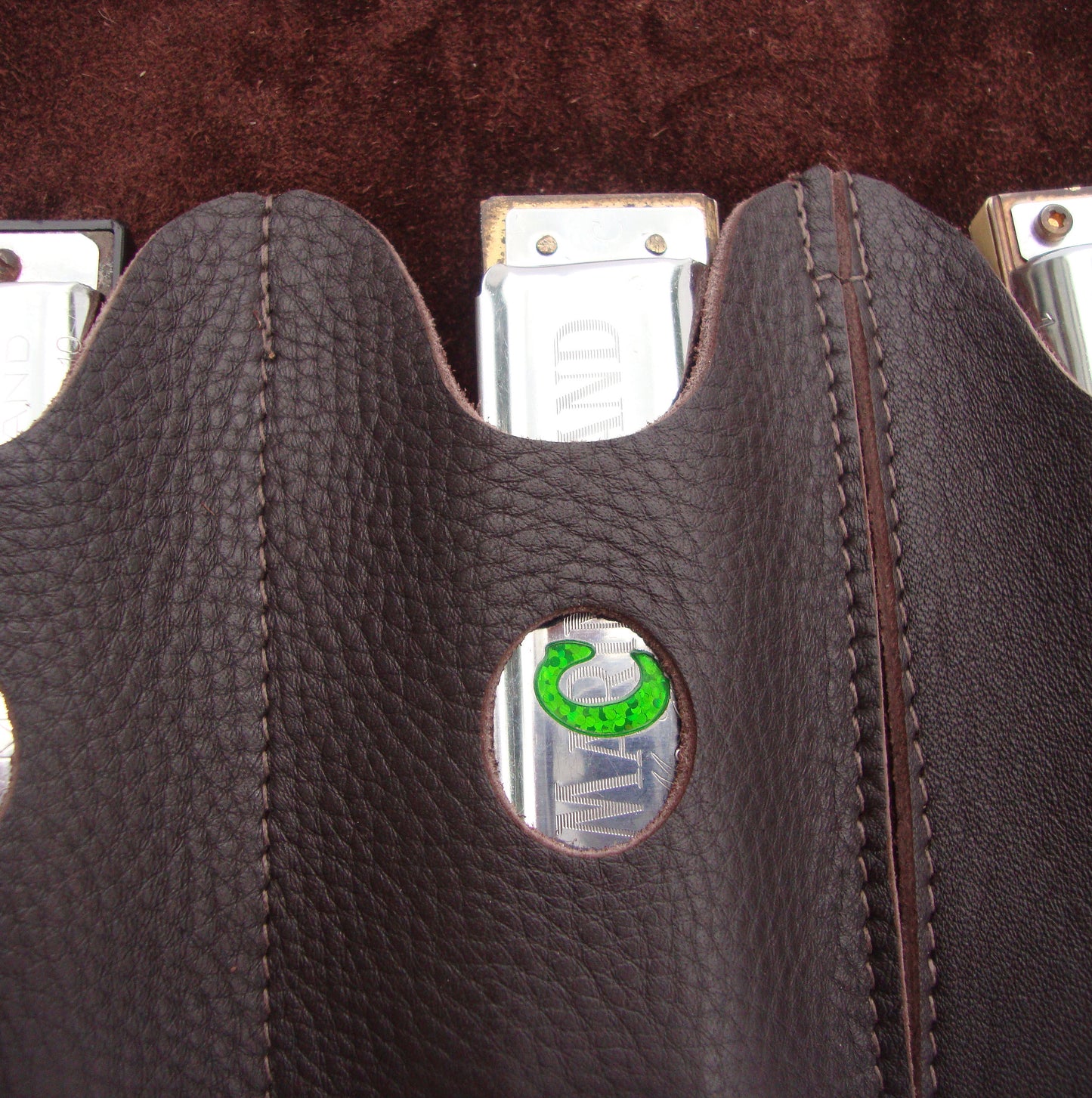 Straight-8 Leather Harmonica Belt & Case