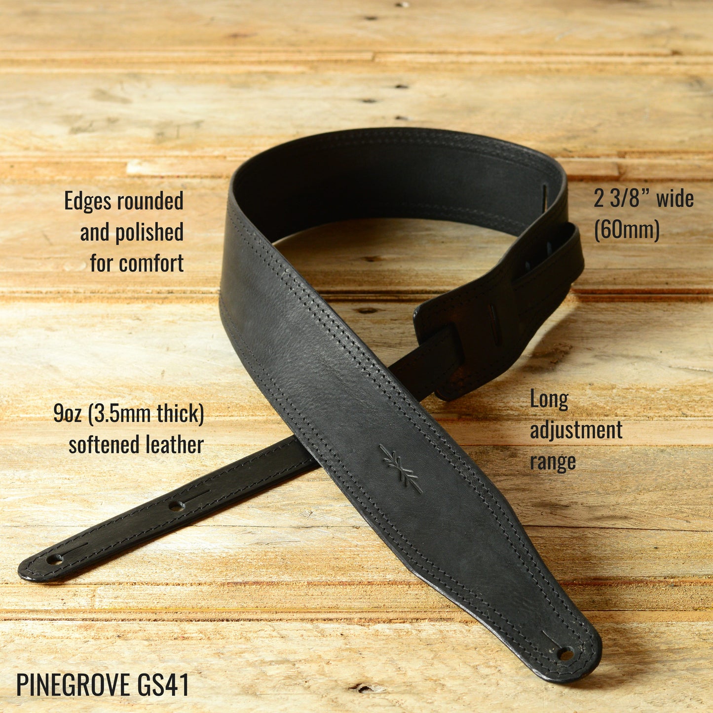 GS41 Solid Leather Guitar Strap