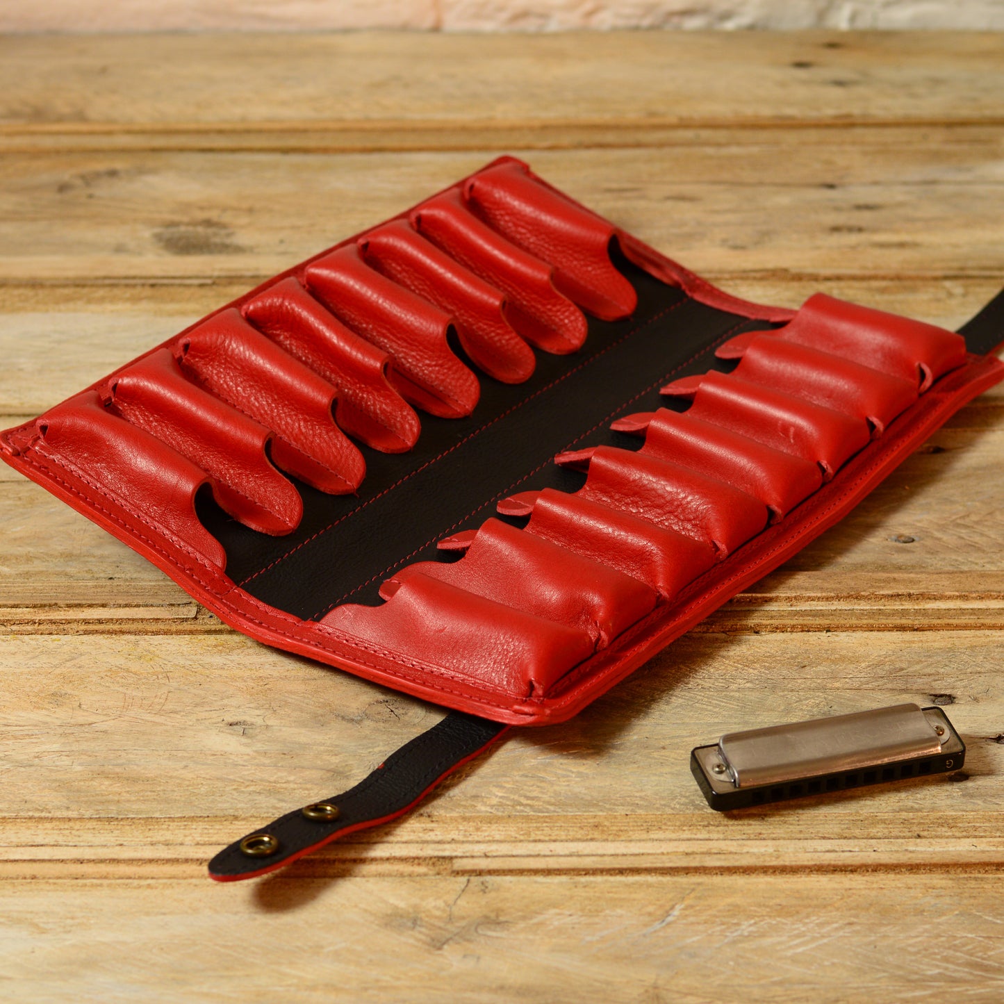 16-Pack Leather Harmonica Case