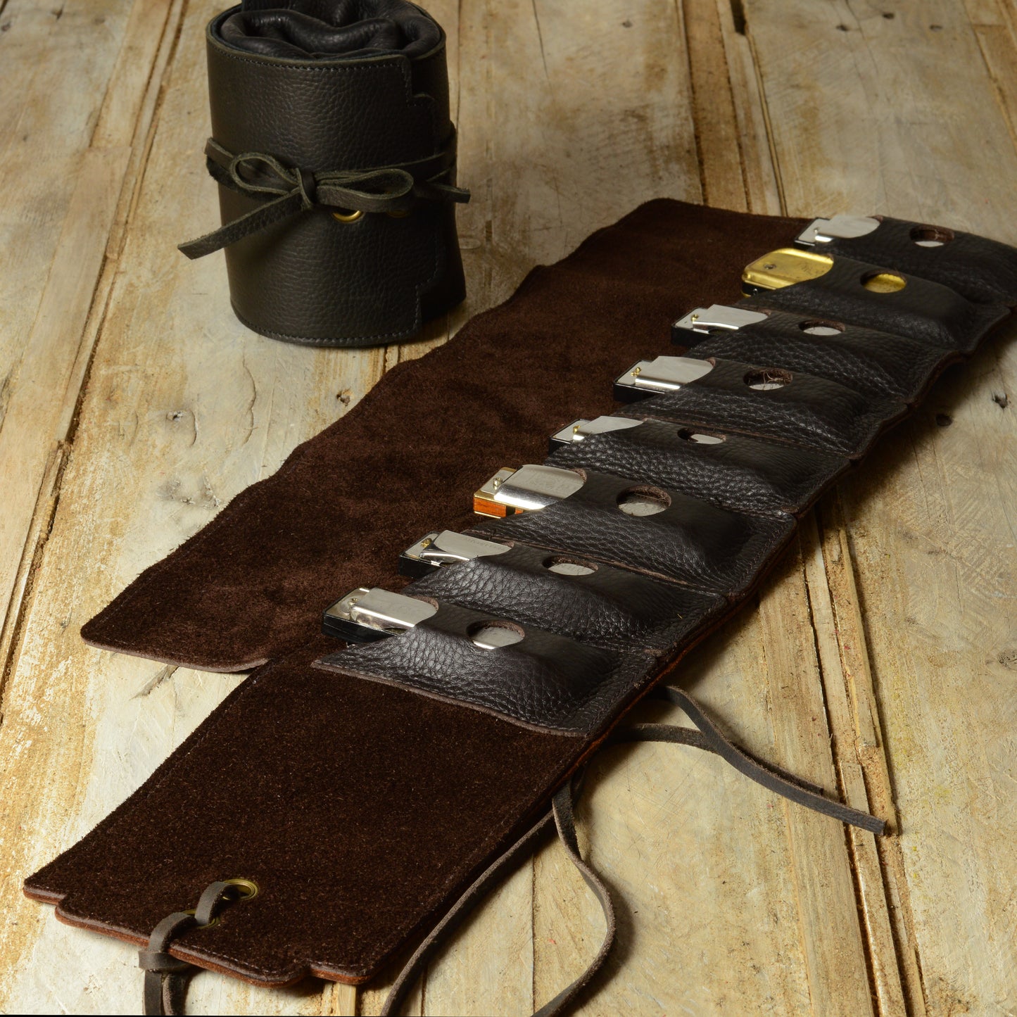 Straight-8 Leather Harmonica Case