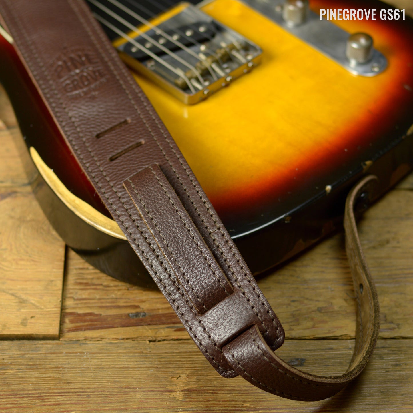 GS61 Padded Guitar Strap - Natural Leather