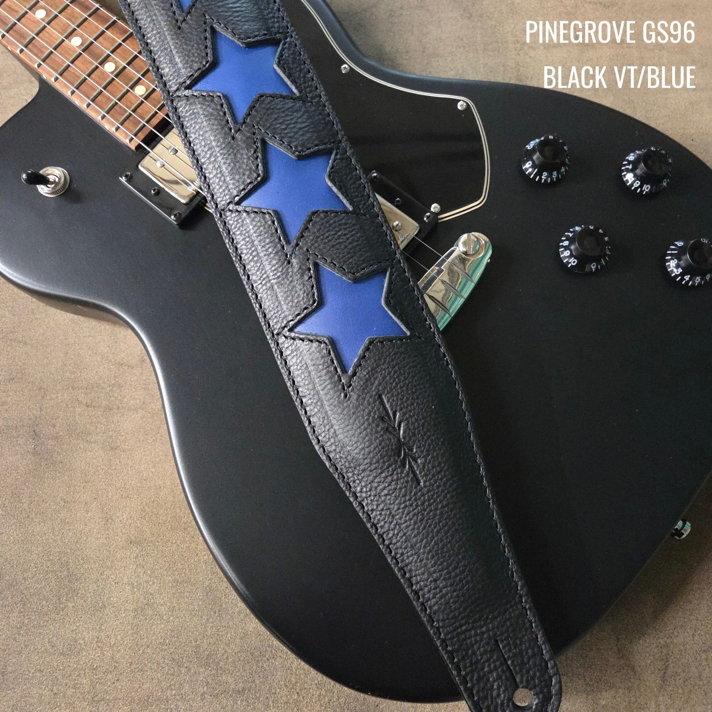 GS96 Leather Guitar Strap With Stars