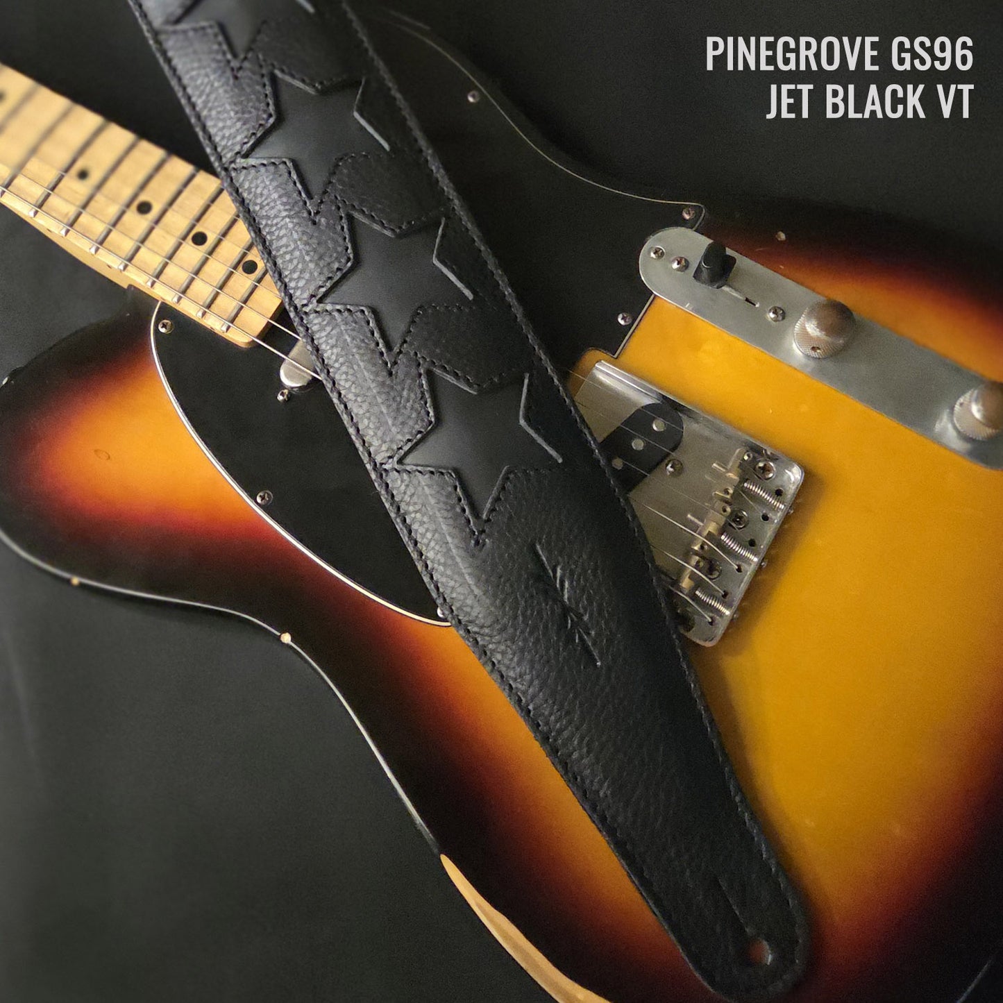GS96 Leather Guitar Strap With Stars