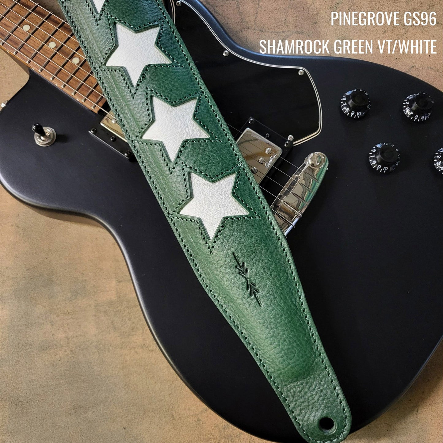 GS96 Leather Guitar Strap With Stars