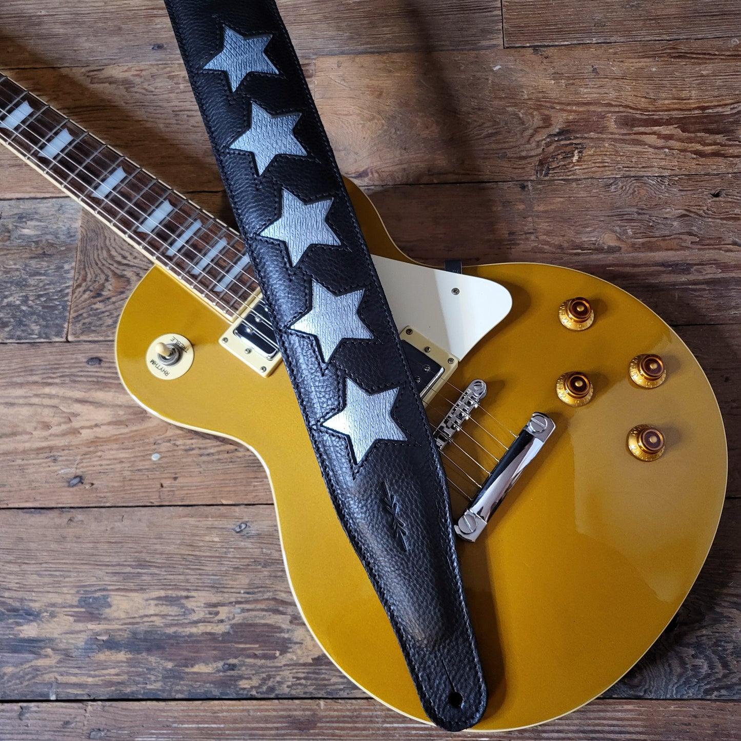 GS96 Leather Guitar Strap With Stars