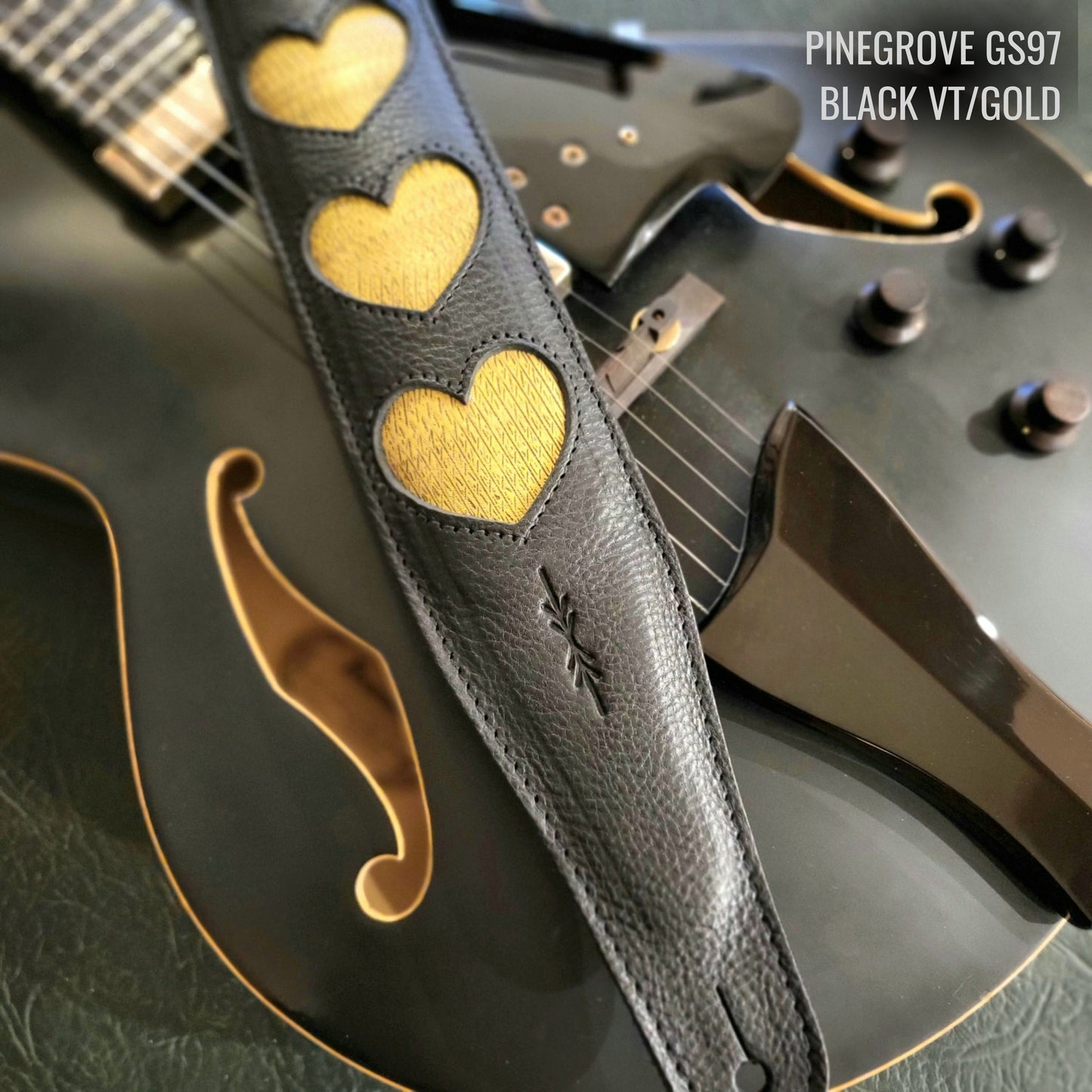 GS97 Leather Guitar Strap With Hearts