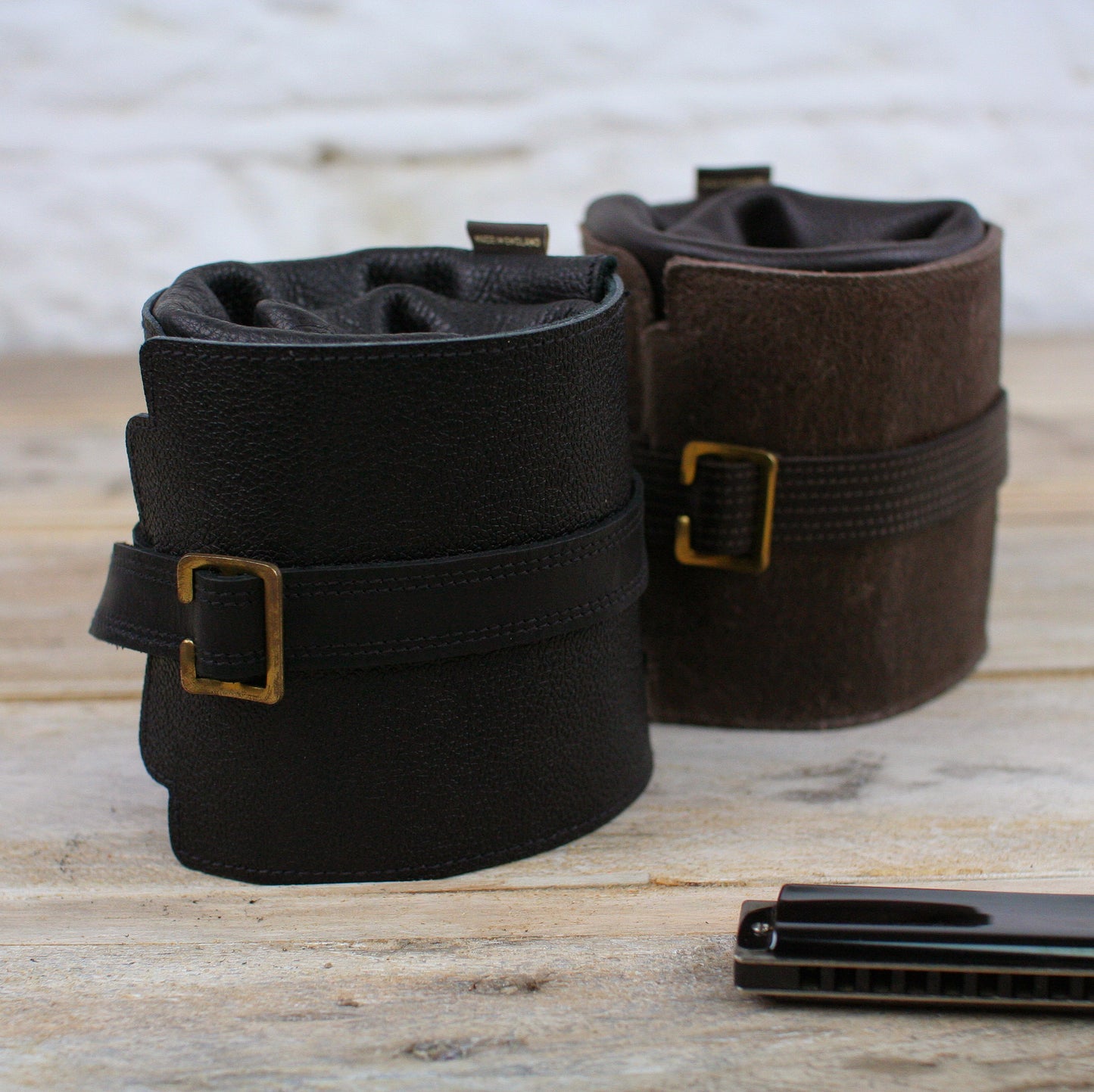 Straight-8 Leather Harmonica Belt & Case