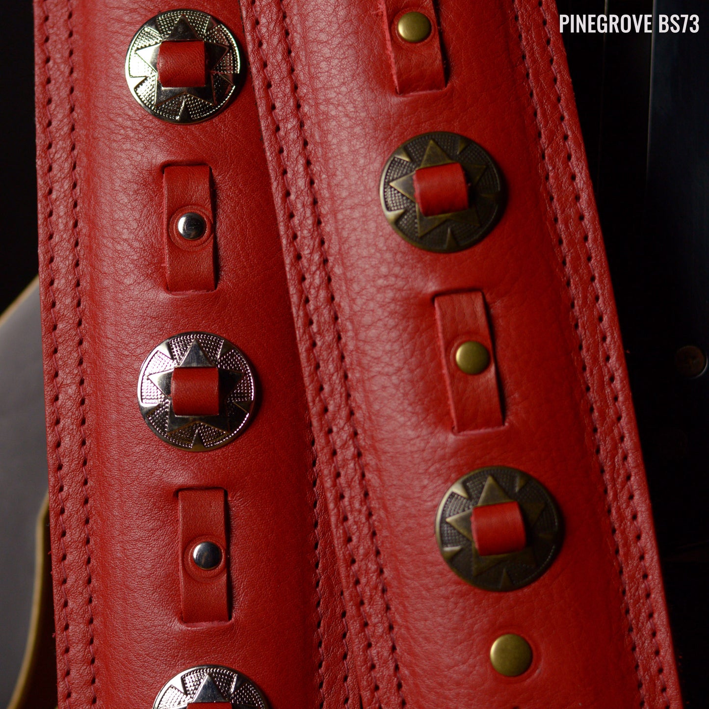 BS73 Western Guitar Strap - Silver Conchos